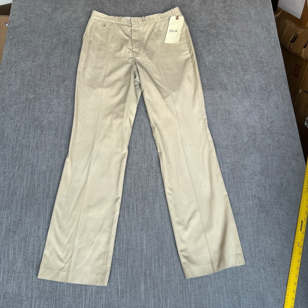 Austin Reed Chino Pants Mens 34x34 Tan Flat Front Comfort Formal Office Career